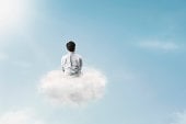 financial advisor floating inside a cloud depicting team unhappiness